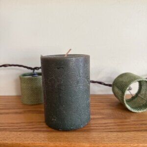 Pier 1 Imports EVERGREEN Pillar Candle 3”x4” Christmas